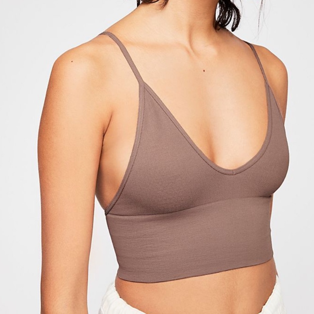 Free People SAND brown Ali low back bra - Picture 2 of 7